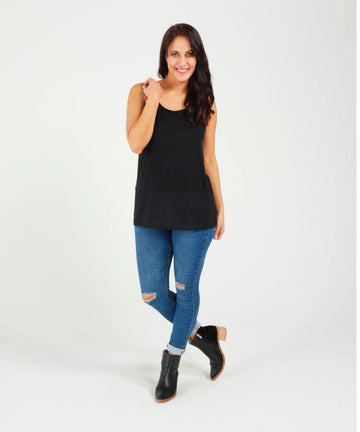 Zafina Longline Top - Black